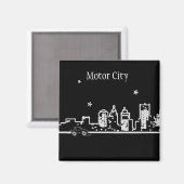 Detroit - Motor City - Michigan Magnet (Vorderseite/Rückseite)