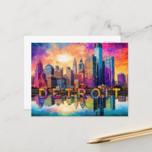 Detroit Motor City Postkarte