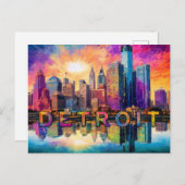 Detroit Motor City Postkarte (Vorne/Hinten)