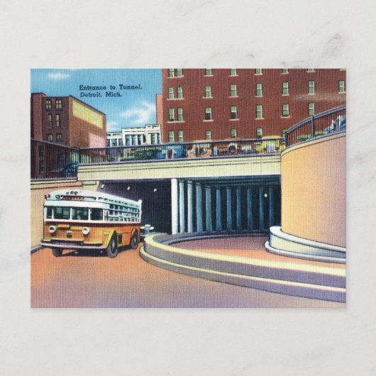 Detroit nach Windsor Tunnel Postkarte (Vorderseite)