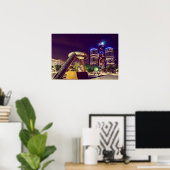 Detroit Night Skyline Poster (Heimbüro)