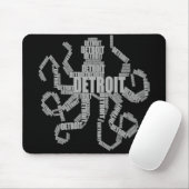 Detroit Octopus Art Mousepad (Mit Mouse)