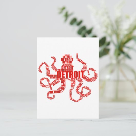 Detroit Octopus Postkarte (Stehend Vorderseite)