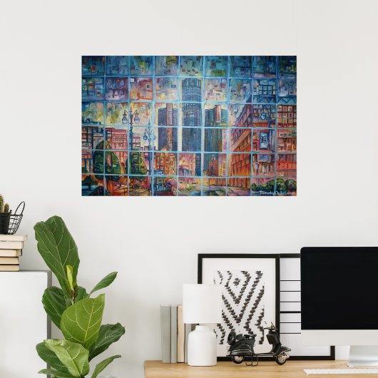 Detroit on My Mining I - Canvas Print Poster (Heimbüro)
