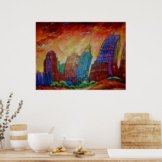 Detroit on Rocks I - Canvas Print Poster (Küche)
