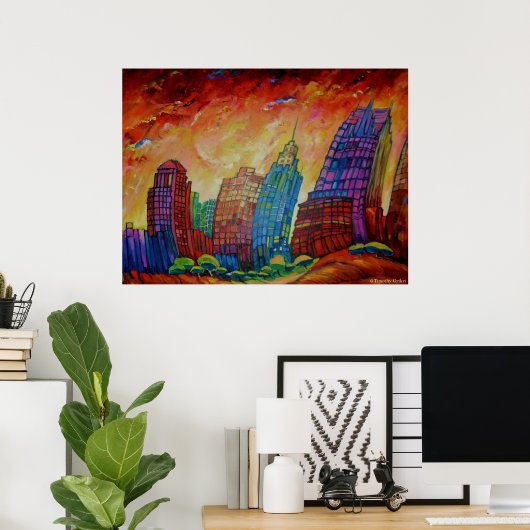 Detroit on Rocks I - Canvas Print Poster (Heimbüro)