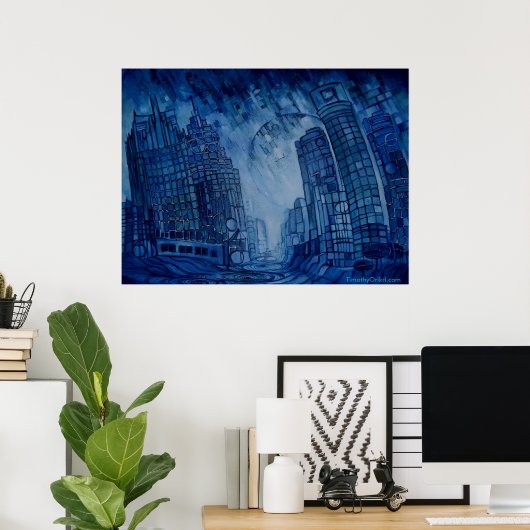 Detroit on Rocks II - Canvas Print Poster (Heimbüro)
