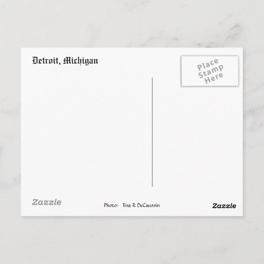 Detroit Postcard Postkarte (Rückseite)