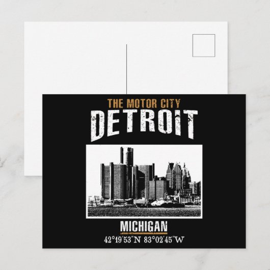 Detroit Postkarte (Vorne/Hinten)