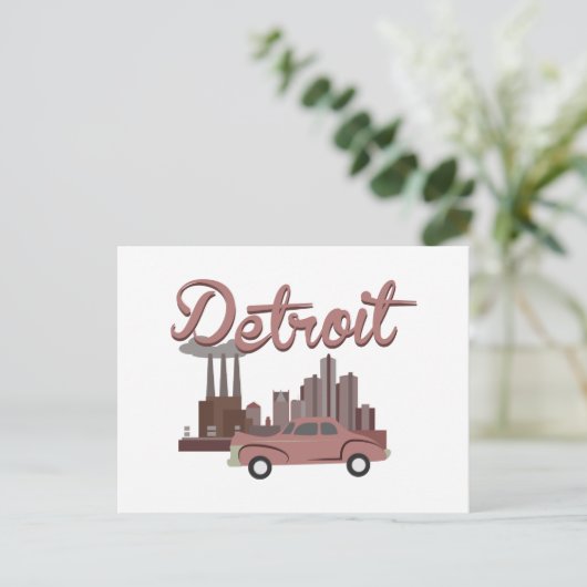 Detroit Postkarte (Stehend Vorderseite)