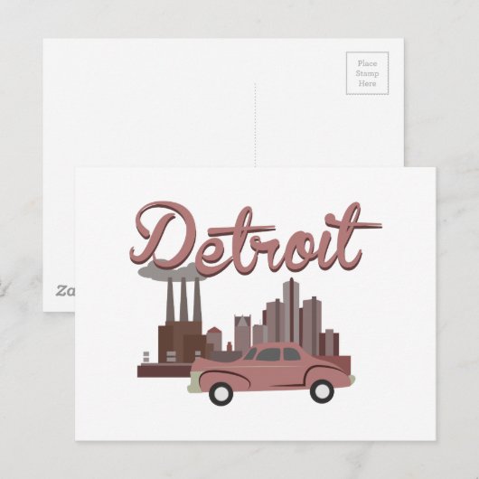 Detroit Postkarte (Vorne/Hinten)
