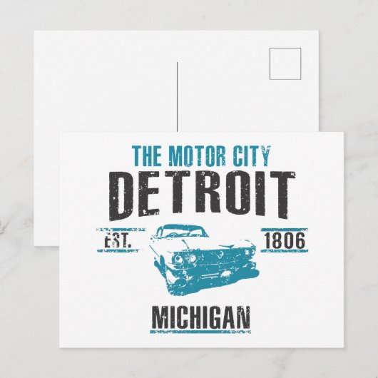 Detroit Postkarte (Vorne/Hinten)