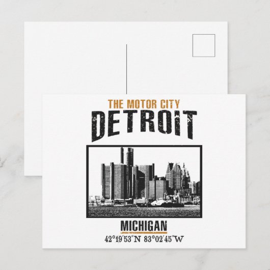 Detroit Postkarte (Vorne/Hinten)