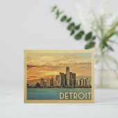Detroit Postkarte (Stehend Vorderseite)