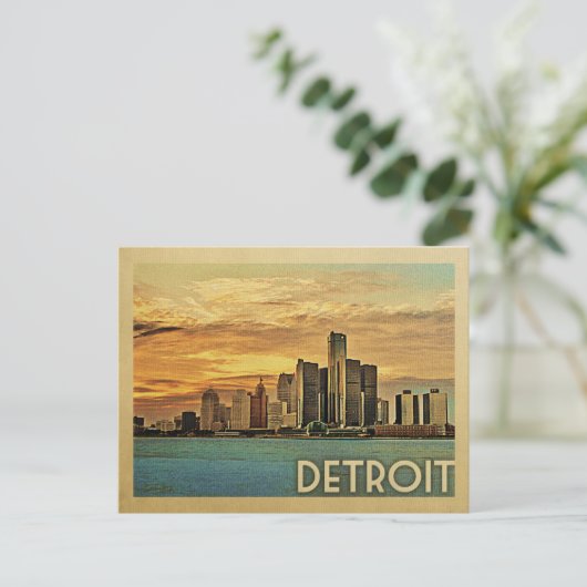 Detroit Postkarte (Stehend Vorderseite)