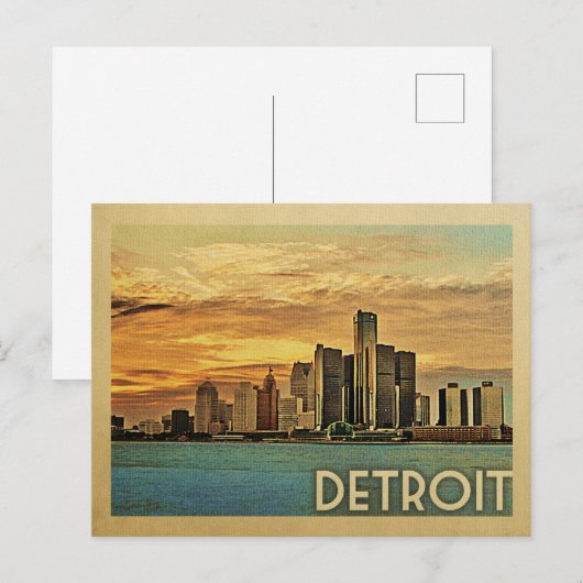 Detroit Postkarte (Vorne/Hinten)