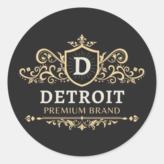 Detroit Premium Markenbezeichnung Runder Aufkleber (Vorderseite)