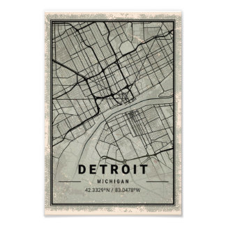 DETROIT PRINT POSTER CANVAS Michigan