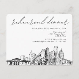 Detroit Probe Dinner Hochzeitskarte Begleitkarte