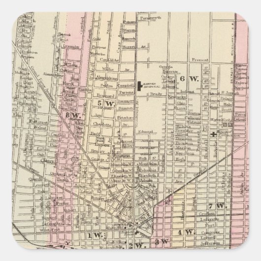 Detroit Quadratischer Aufkleber (Vorderseite)