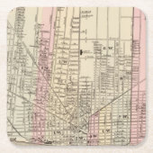 Detroit Rechteckiger Pappuntersetzer (Vorderseite)