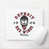 Detroit Red Wings Hockey Mask Gray Officially Lice Mousepad (Mit Mouse)