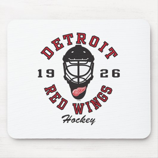 Detroit Red Wings Hockey Mask Gray Officially Lice Mousepad (Vorne)