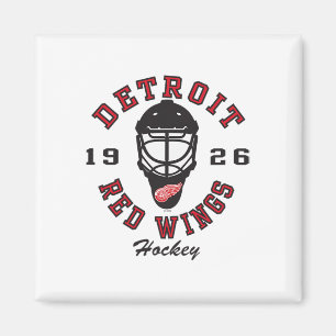Detroit Red Wings Hockeymaske Grau Offiziell Lizen Magnet