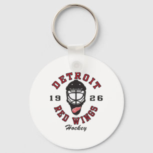 Detroit Red Wings Hockeymaske Grau Offiziell Lizen Schlüsselanhänger