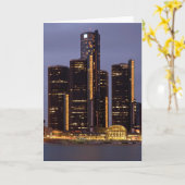 Detroit-Renaissance-Mitte an der Dämmerung Karte (Gelbe Blume)