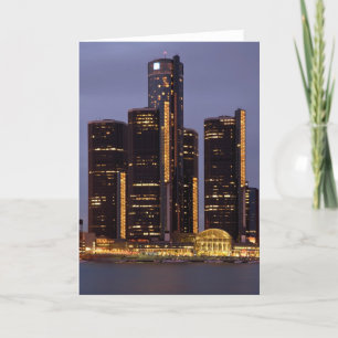 Detroit-Renaissance-Mitte an der Dämmerung Karte