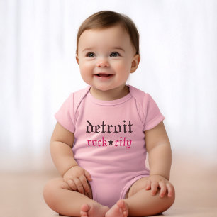Detroit Rock City Pink Baby Girl Baby Strampler