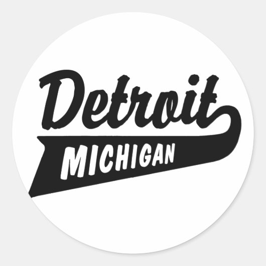 Detroit Runder Aufkleber (Vorderseite)