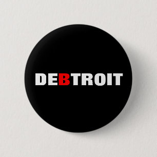 Detroit-Schulden-Stadt Button