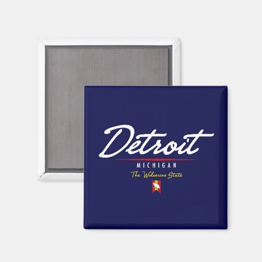 Detroit Script Magnet (Vorderseite/Rückseite)