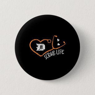 Detroit Scrub Life Michigan Nurse Shirt Medical Te Button