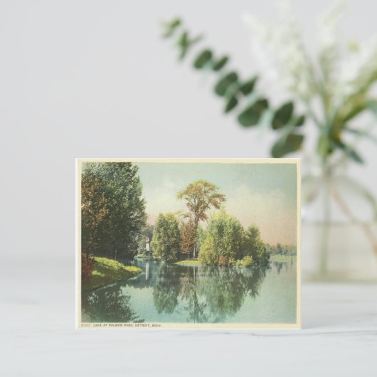 Detroit, See im Palmer Park Postkarte (Stehend Vorderseite)