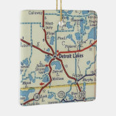Detroit Seen MN Vintage Karte Keramikornament (Rechts)