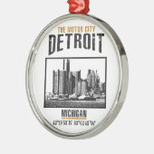 Detroit Silbernes Ornament (Links)