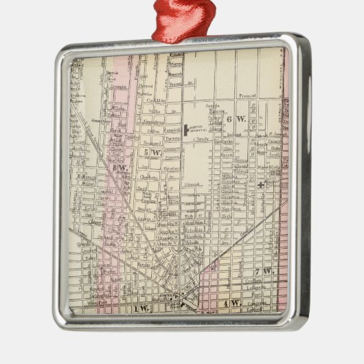 Detroit Silbernes Ornament (Links)