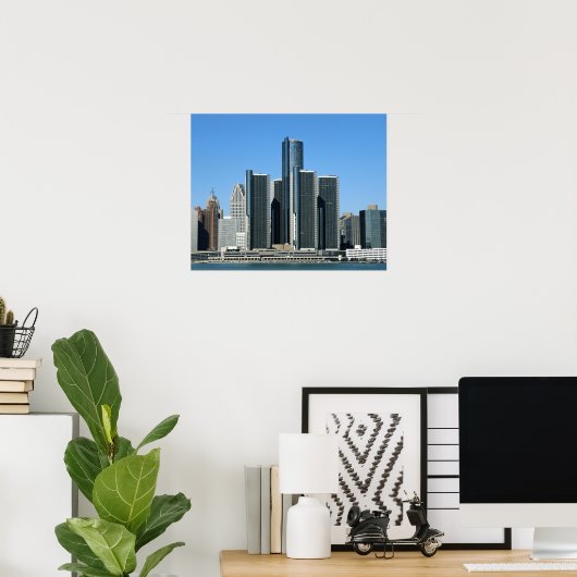 Detroit Skyline 4 Poster (Heimbüro)