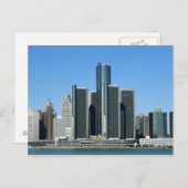 Detroit Skyline 4 Postkarte (Vorne/Hinten)