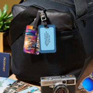 Detroit Skyline Abstrakt Art Gepäckanhänger