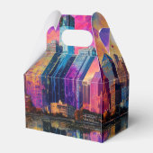 Detroit Skyline Abstrakt Art Geschenkschachtel (Rückseite)