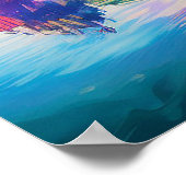 Detroit Skyline Abstrakt Art Poster (Ecke)