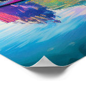 Detroit Skyline Abstrakt Art Poster (Ecke)