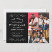 Detroit Skyline Art Deco Foto Collage Wedding Save The Date (Vorderseite)