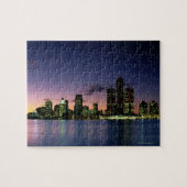 Detroit Skyline bei Dämmerung 2 Puzzle (Horizontal)