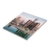 Detroit Skyline bei Dawn Tile Untersetzer (Seite)