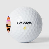 Detroit Skyline bei Sunset Golfball (Logo)